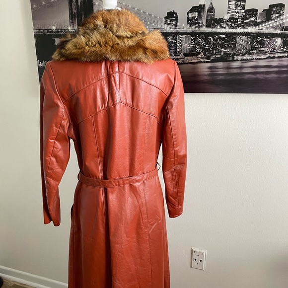 Vintage Leather & Fox Fur Maxi Coat (small) - Picture 4 of 8
